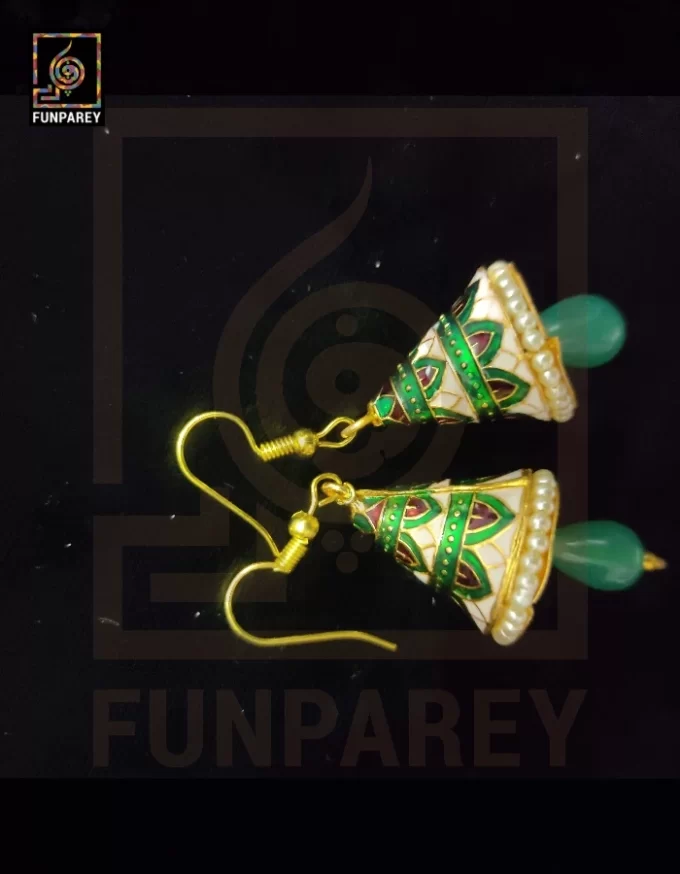 Ethnic Tribal Metallic Earrings "Chime Parrot" - Image 2