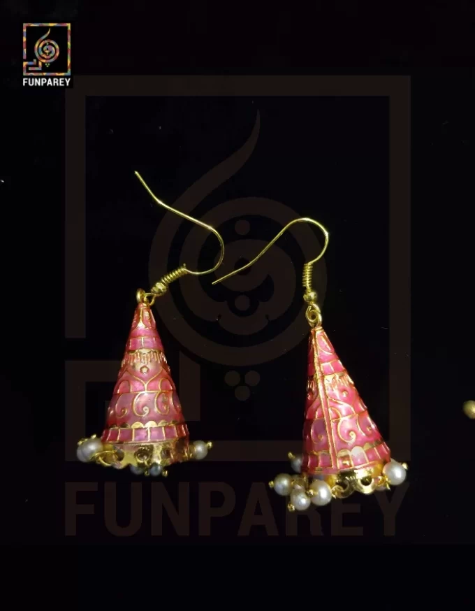 Ethnic Tribal Metallic Earrings "Chime Floral V2” - Image 3