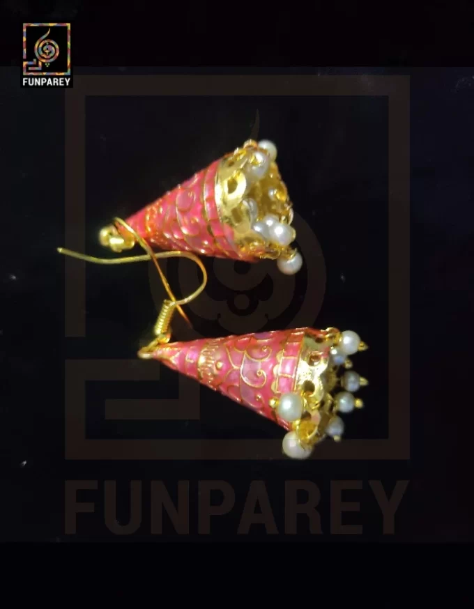 Ethnic Tribal Metallic Earrings "Chime Floral V2” - Image 2