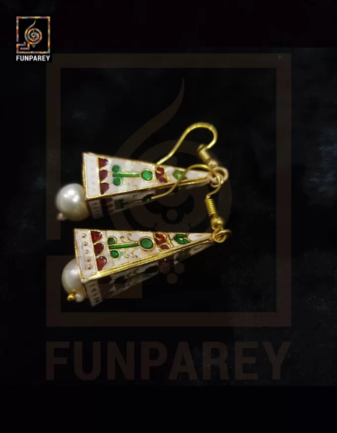 Ethnic Tribal Metallic Earrings "Trine Fogg" - Image 4