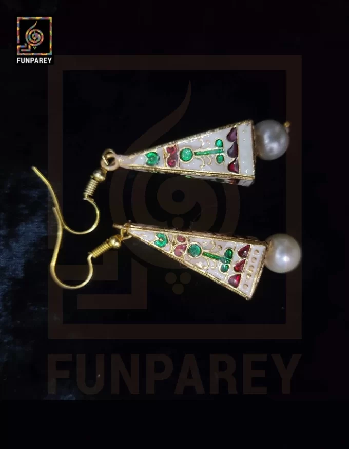 Ethnic Tribal Metallic Earrings "Trine Fogg" - Image 2
