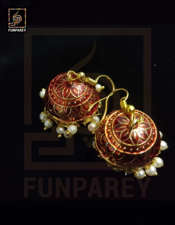 Ethnic Tribal Metallic Earrings "Czarina Bleed" - Image 3