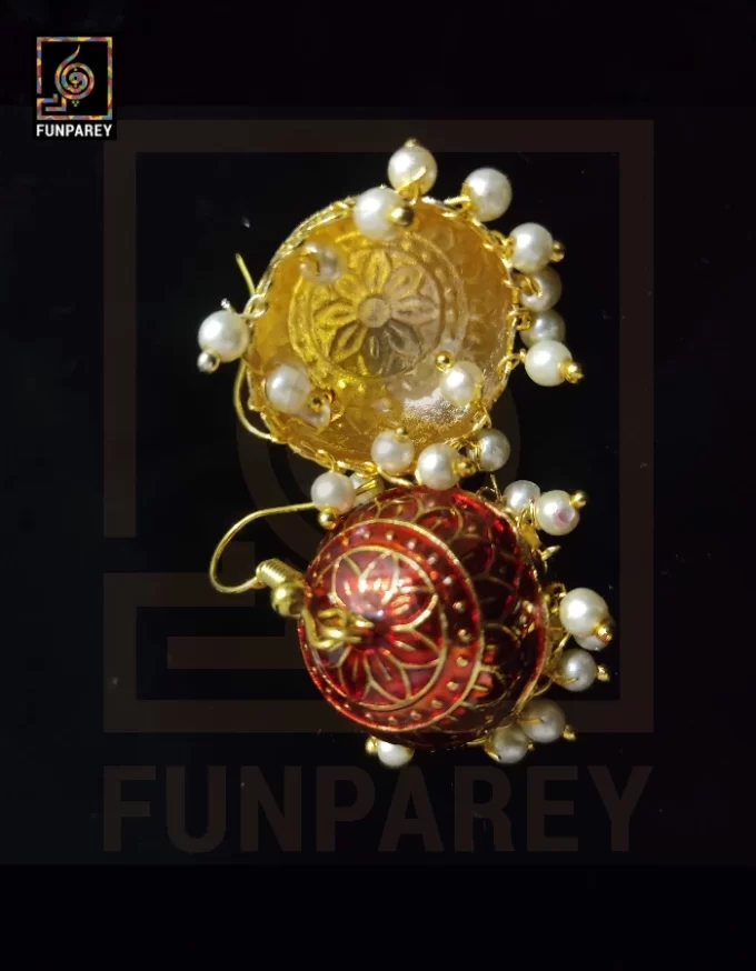 Ethnic Tribal Metallic Earrings "Czarina Bleed" - Image 4