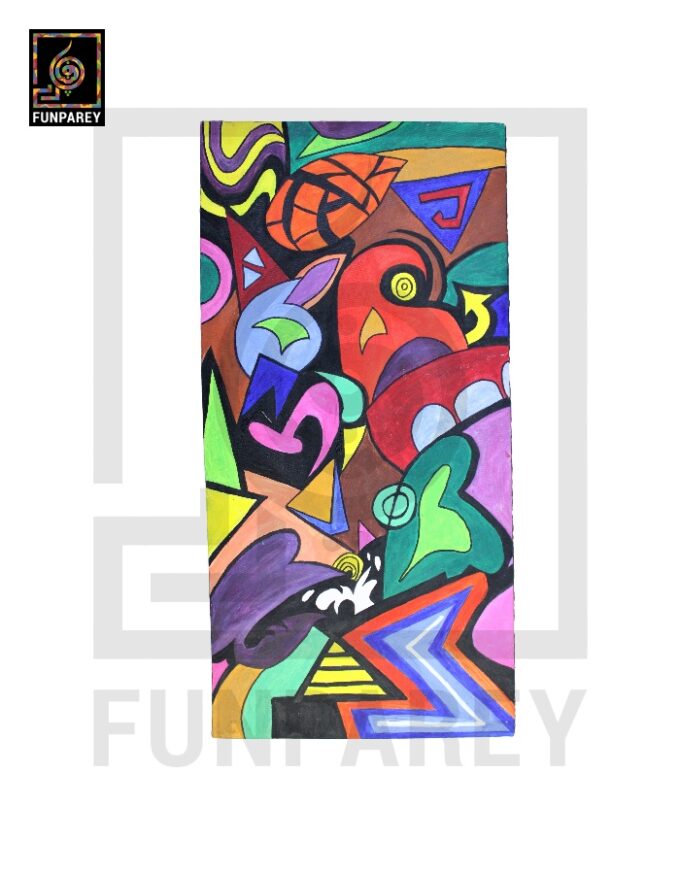 Abstract Art Handmade Acrylic Painting "Tangent" - Image 3