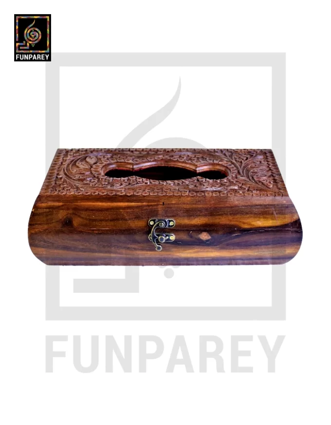 Premium Handcrafted Wooden Tissue Box with Rounded Sides - Image 2