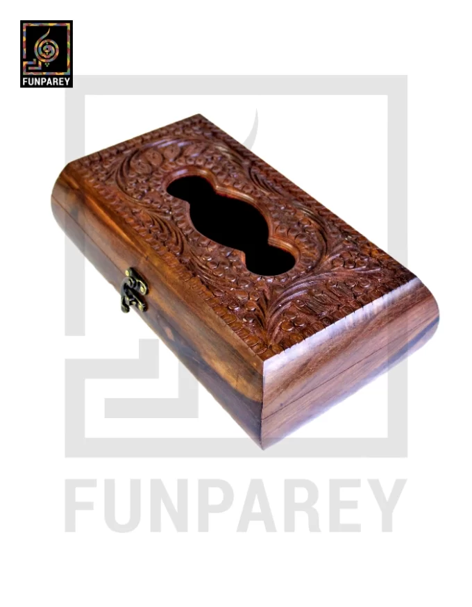 Premium Handcrafted Wooden Tissue Box with Rounded Sides - Image 3