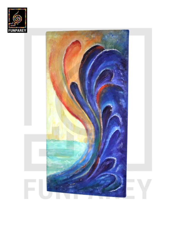 Abstract 3D Oil Painting "RIPTIDE" 18X36 - Image 9