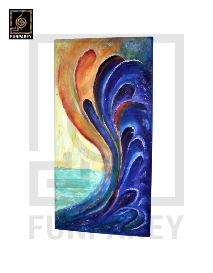 Abstract 3D Oil Painting "RIPTIDE" 18X36 - Image 6