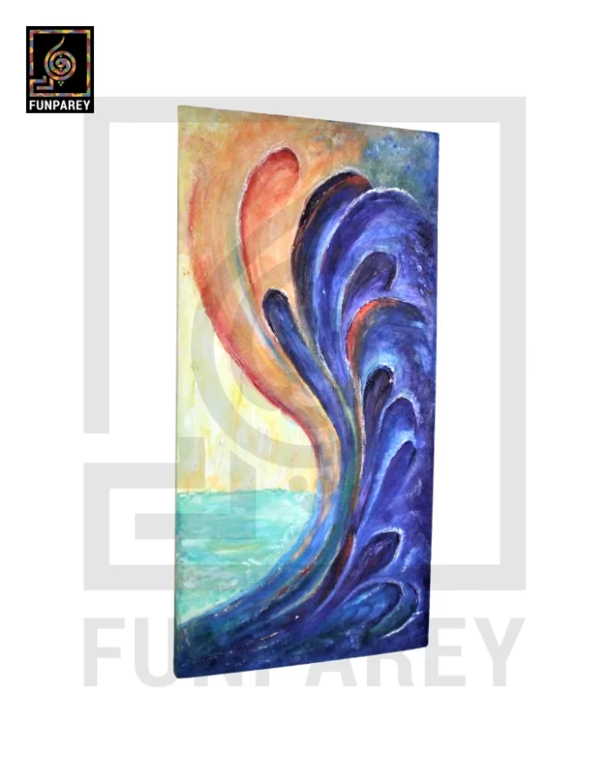 Abstract 3D Oil Painting "RIPTIDE" 18X36 - Image 4