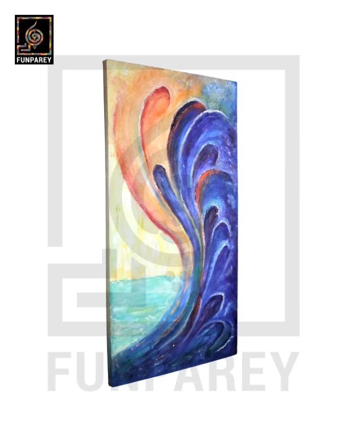 Abstract 3D Oil Painting "RIPTIDE" 18X36 - Image 2