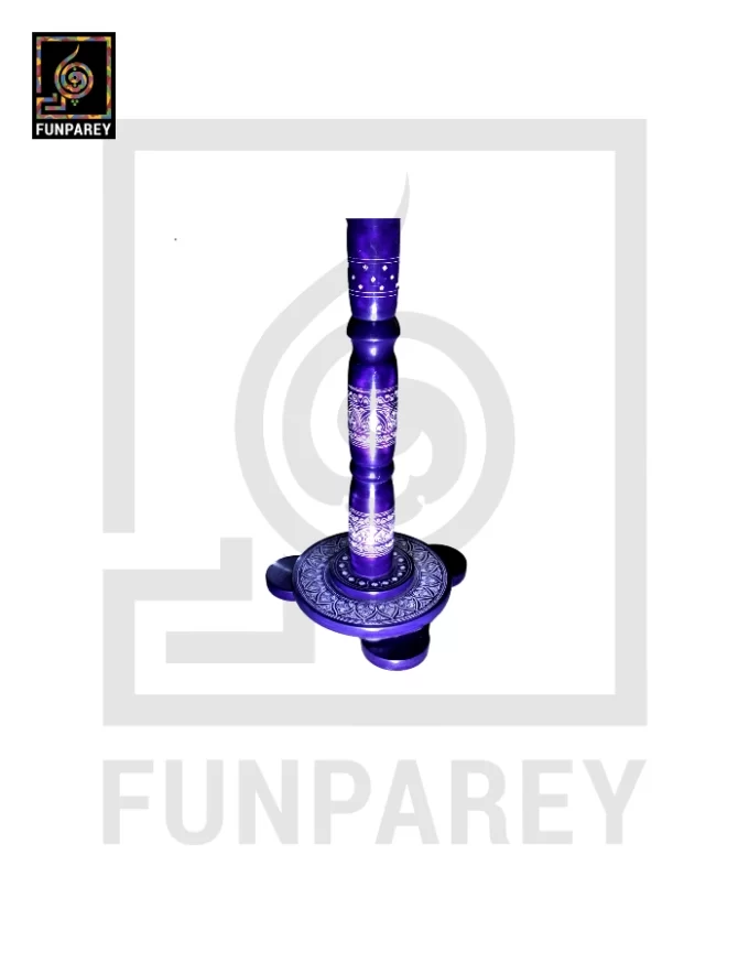 18" Nakshi Table with Blue Pottery Art Dark - Image 14