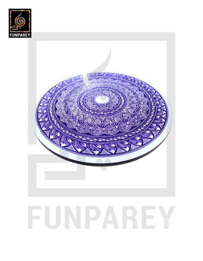 16" Nakshi Table with Blue Pottery Art Light - Image 10