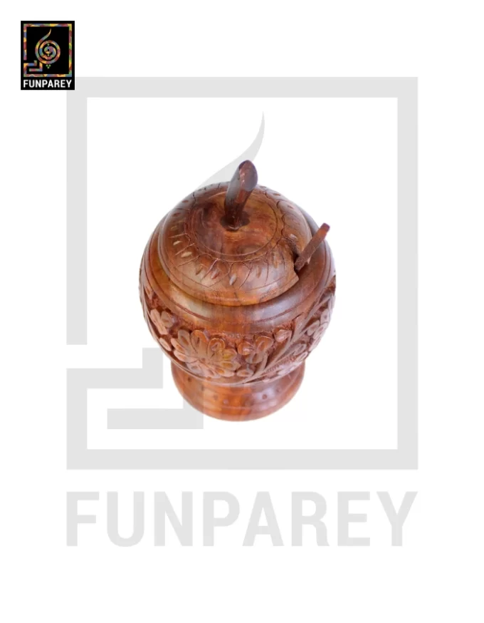 Hand Crafted Wooden Sugar Pot - Apple Shaped - Image 8