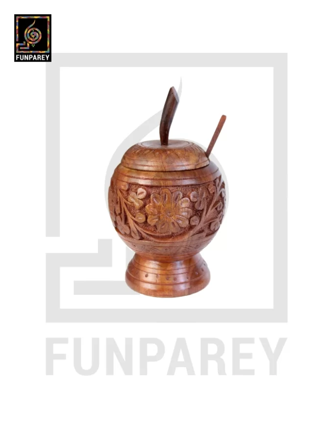 Hand Crafted Wooden Sugar Pot - Apple Shaped - Image 9