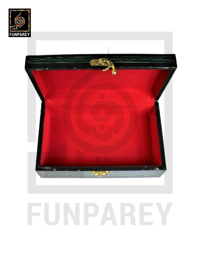 Wooden Jewelry Box 8/5 with Nakshi Art Green - Image 9