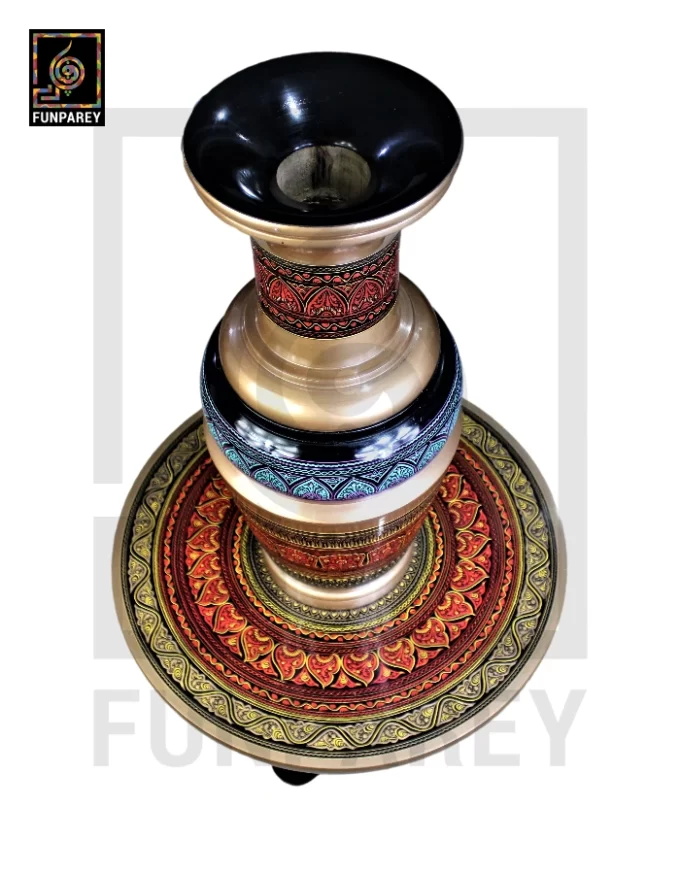 Wooden Table and Vase Set with Naqshi Art 18" Red - Image 6
