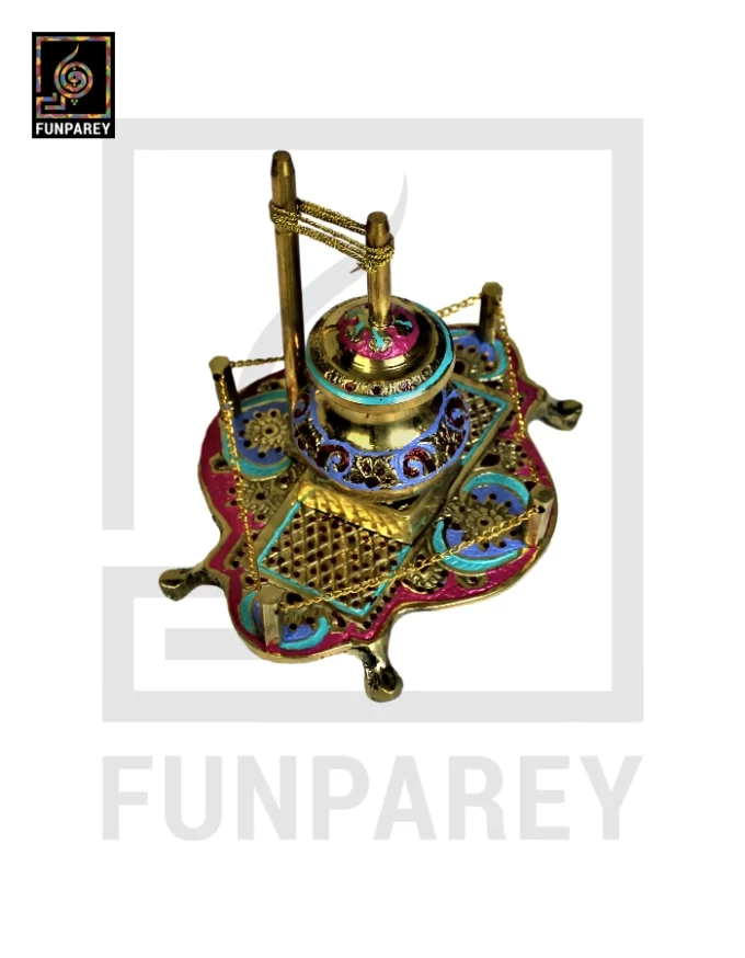 Handmade Brass Decorative Classical Desi Curd Churn - Lassi Maker Colorful - Image 6