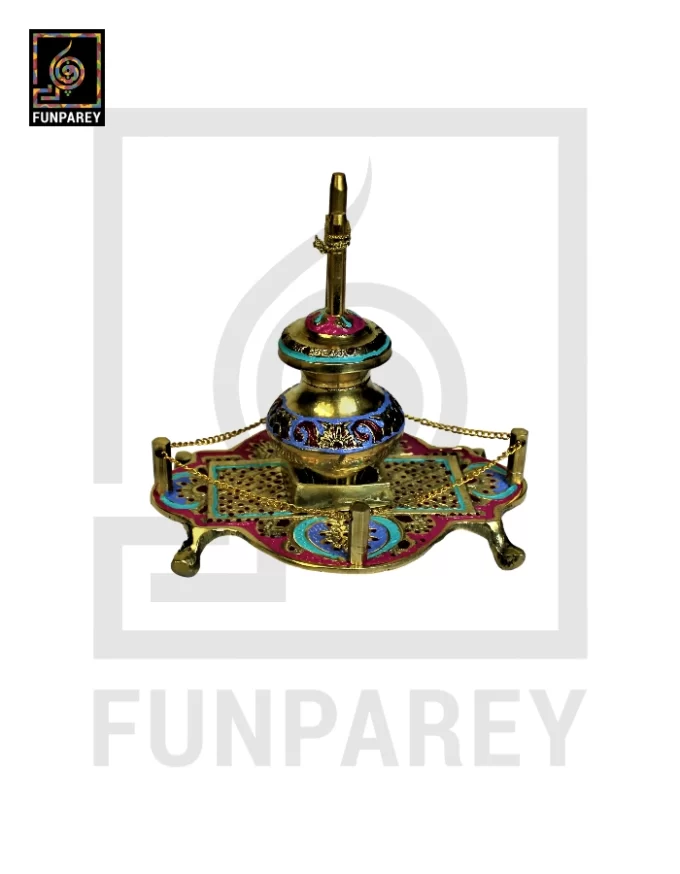 Handmade Brass Decorative Classical Desi Curd Churn - Lassi Maker Colorful - Image 7