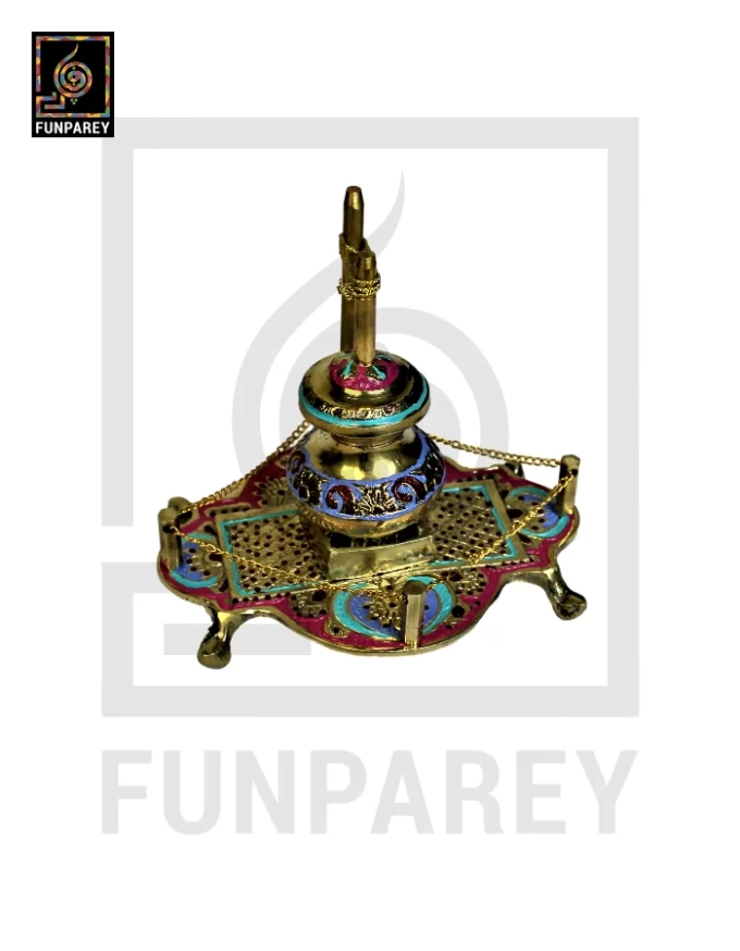 Handmade Brass Decorative Classical Desi Curd Churn - Lassi Maker Colorful - Image 9