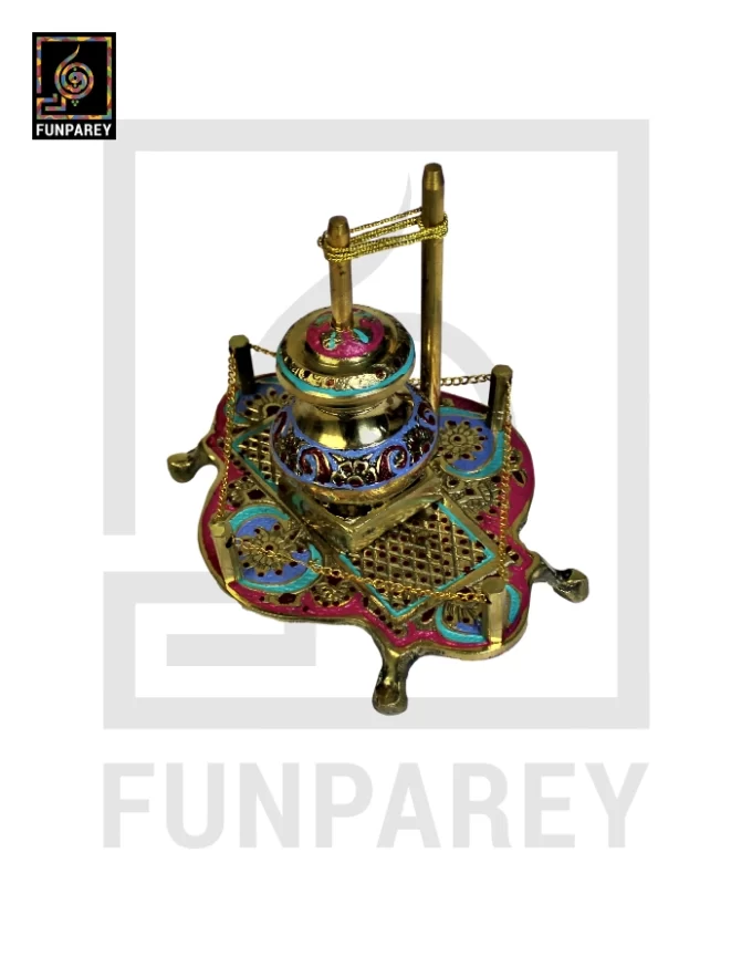 Handmade Brass Decorative Classical Desi Curd Churn - Lassi Maker Colorful - Image 11