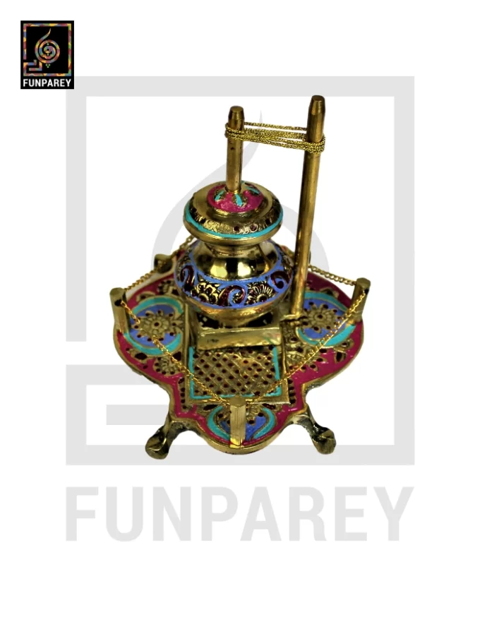 Handmade Brass Decorative Classical Desi Curd Churn - Lassi Maker Colorful - Image 12