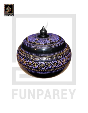 Wooden Candy Bowl 7" with Nakshi Art Purple
