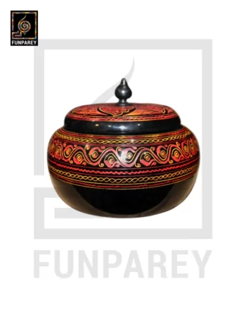 Premium Wooden Candy Bowl with Nakshi Art Red