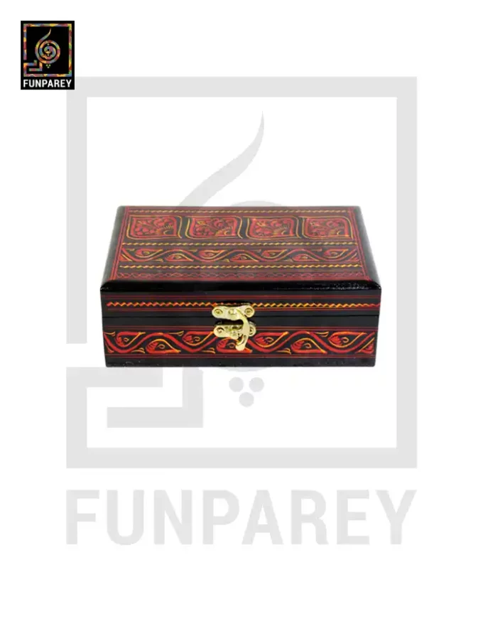 Jewelry Box With Nakshi Art - Red 4/6 - Image 3