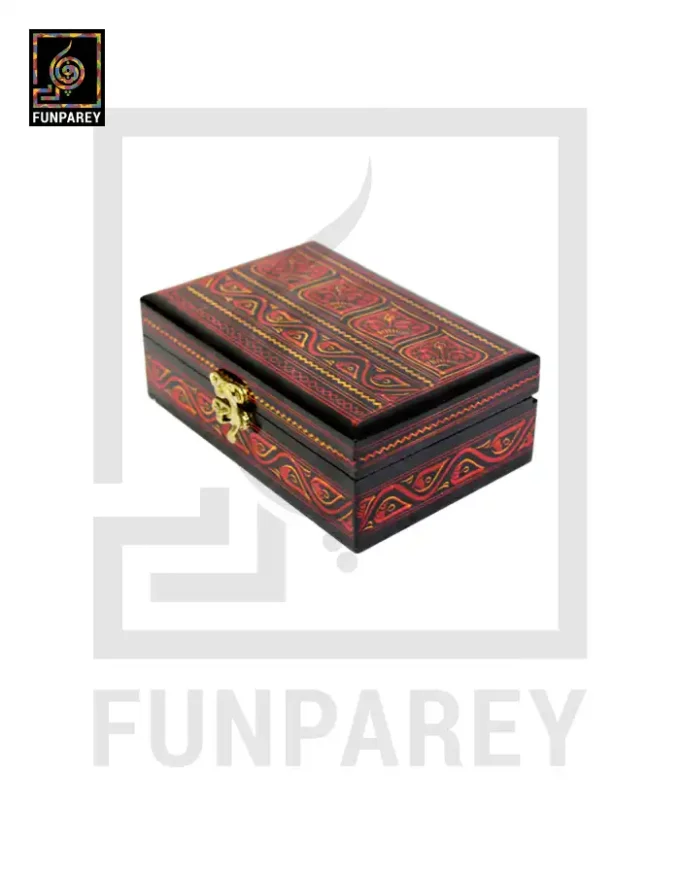 Jewelry Box With Nakshi Art - Red 4/6 - Image 5