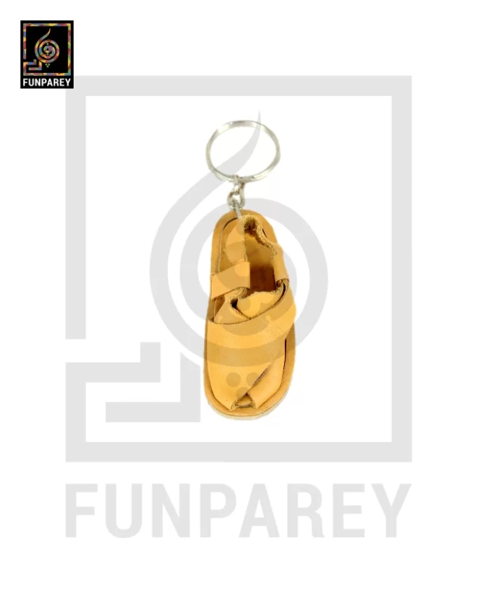 Hand Crafted Tribal Keychain with Kheri Camel Brown