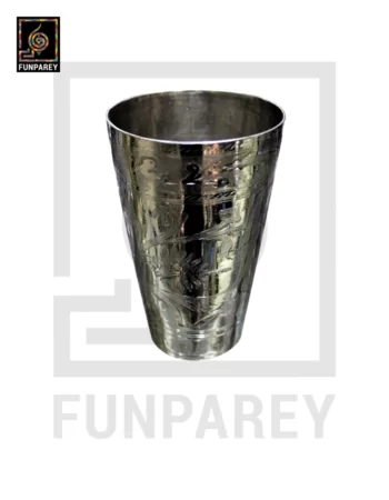 Traditional Brass Glass Handcrafted with Floral Designs - Small