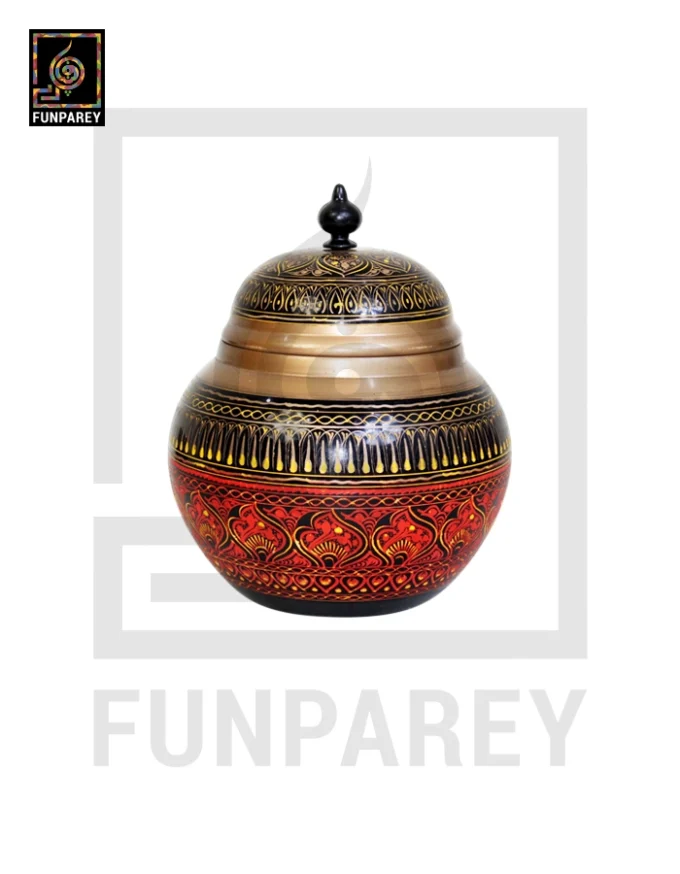 Dome Candy Jar with Nakshi Art - Atishi Gold
