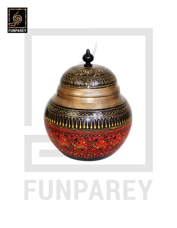 Dome Candy Jar with Nakshi Art - Atishi Gold - Image 4