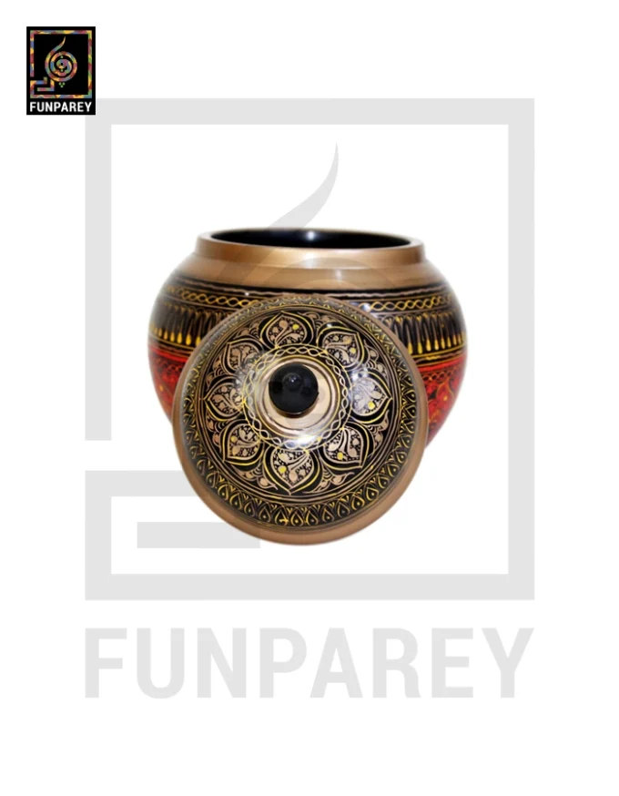 Dome Candy Jar with Nakshi Art - Atishi Gold - Image 5