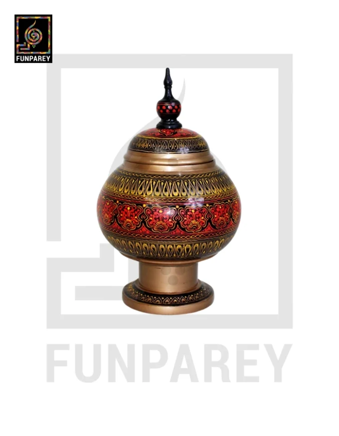 Candy Jar Gumbad - Nakshi Makrama Red and Yellow