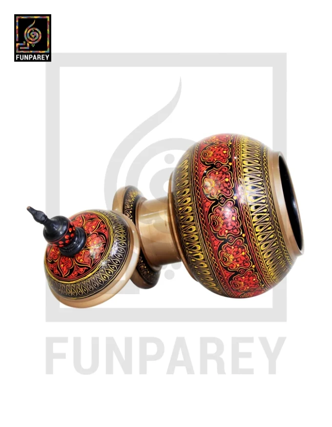 Candy Jar Gumbad - Nakshi Makrama Red and Yellow - Image 3
