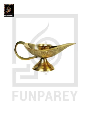 Hand Crafted Antique Brass Diya Small With Candle Stand