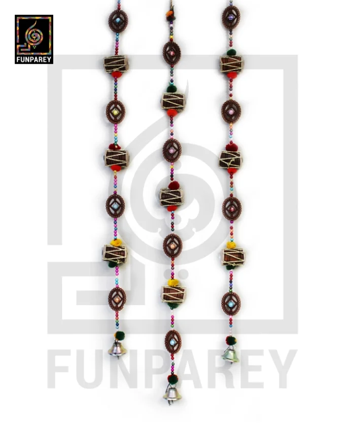Tribal Antique Door Chime with Small Drums - Image 4