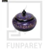 Wooden Candy Jar 4" with Naqshi Art Purple and Yellow - Image 6