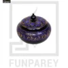 Wooden Candy Jar 4" with Naqshi Art Purple and Yellow - Image 13