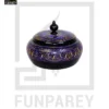 Wooden Candy Jar 4" with Naqshi Art Purple and Yellow - Image 14