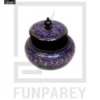 Wooden Candy Jar 4" with Naqshi Art Purple and Yellow - Image 3