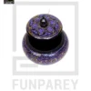 Wooden Candy Jar 4" with Naqshi Art Purple and Yellow - Image 9