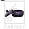 Wooden Candy Jar 4" with Naqshi Art Purple and Yellow - Image 5