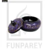 Wooden Candy Jar 4" with Naqshi Art Purple and Yellow - Image 7