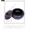 Wooden Candy Jar 4" with Naqshi Art Purple and Yellow - Image 10