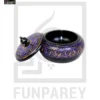 Wooden Candy Jar 4" with Naqshi Art Purple and Yellow - Image 12