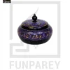Wooden Candy Jar 4" with Naqshi Art Purple and Yellow - Image 8