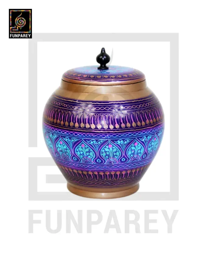 Wooden Cauldron Nakshi Candy Jar - Quba Neonic - Image 2