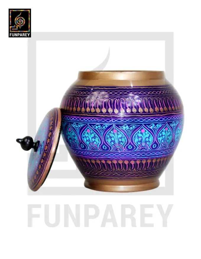 Wooden Cauldron Nakshi Candy Jar - Quba Neonic - Image 7